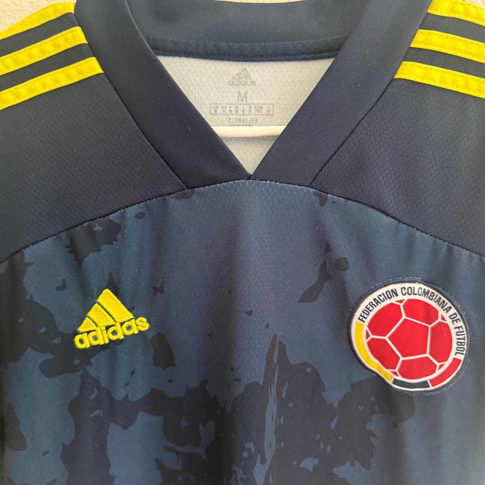 Adidas Colombia National Team Navy Blue Camo Soccer Jersey Men's Size Medium - Picture 3 of 6